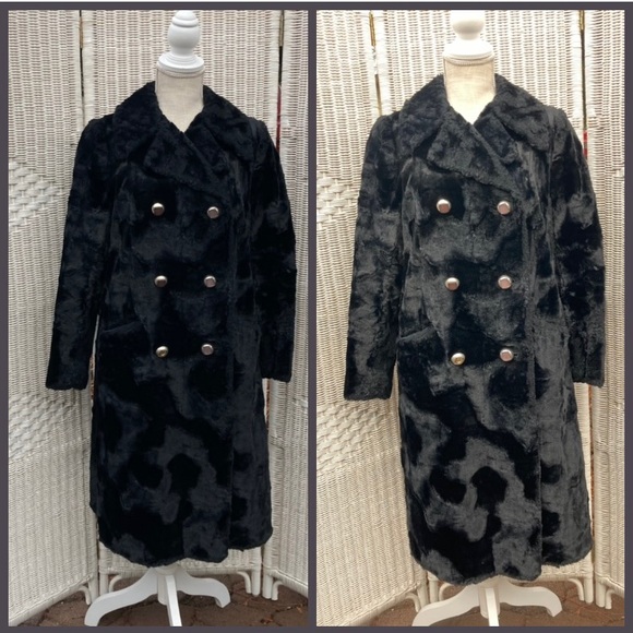 Vintage faux fur double breasted coat - Picture 2 of 5